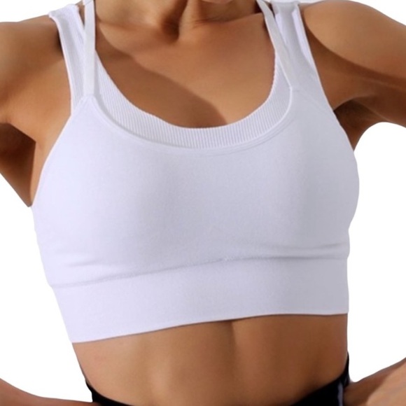 (B20) NEW Qbe Seamless White Sports Bra, Size Small, NWOT - Picture 6 of 9